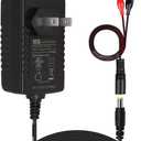 TalentCell AC/DC 12V LiFePO4 Battery Charger, 14.4 14.6V/1.5A Output with Dual Alligator Clips Connector for 4S 12/12.8V Rechargeable Lithium Iron Phosphate Battery Pack