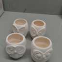 Winlyn 6 Sets DIY Ceramic Owl Succulent Pots Paint Craft Kit, Unpainted Ceramic Bisque Owl Flowerpots with Drainage Hole, Ready to Paint for Kids Classroom Craft Project Activity
