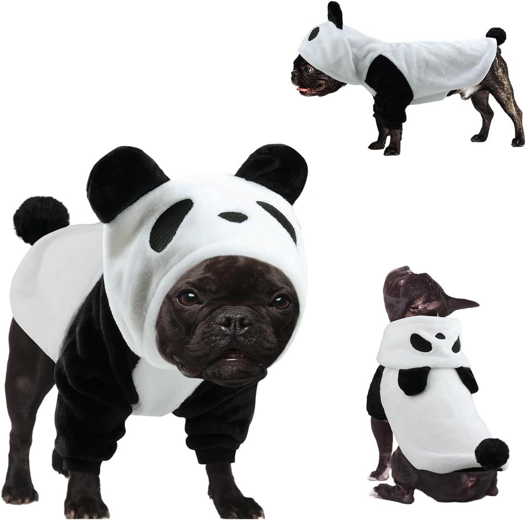 HOTUMN Panda Dog Halloween Costume - Pet Halloween Cosplay Hoodies Cute Puppy Panda Costume, Hoodie Warm Outfits for Small and Medium Dogs (Medium)