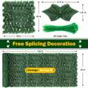 Artificial Ivy Privacy Fence Screen, 120x40 inch Dense Leaf Green Ivy Wall Panel, Super Privacy Greenery Backdrop Faux Ivy Greenery for Patio, Balcony, Garden, Backyard Indoor Outdoor Decor