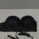 YANDW Padded Strapless Bra Push Up Add 2 Cup Supportive Bras for Women with Clear Straps Multiway Lace Balconette (Black) 38A