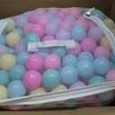 Amazon Basics BPA-Free Ball Pit Balls with Storage Bag, Crush-Proof Plastic for Toddlers Kids 12+ Months Play, 6 Pastel Colors, Pack of 400