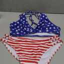 Tainehs Women's Push Up V Neck Bikini Sets Criss Cross Back Two Piece Bathing Suit M
