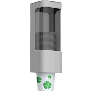 Cup Dispenser, Pull Type Water Cooler Cup Holder Fit 3oz-5oz Disposable Paper Plastic Cups, Wall Mount Bathroom Mouthwash Cups Dispenser with Paste for Home Office Hospital (Grey)