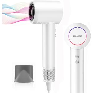 Hair Dryer, High Speed Ionic Blow Dryer with Brushless Motor for Fast Drying, Thermo-Control Quiet Hair Dryers for Women Men Kids, Small Portable Professional Hairdryer, Compact, Travel/Home/Salon (Pearl White)