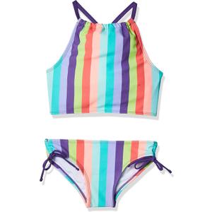 Kanu Surf Girls' Daisy UPF 50+ Beach Sport Halter Tankini 2-Piece Swimsuit (14, Vera Purple)