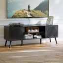ChooChoo TV Stand with Open Shelves for 55/60 Inch TVs, Mid Century, 15.7"D x 53.9"W x 19.4"H