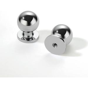 khtumeware 10 Pack 1-1/4 Inch Polished Chrome Kitchen Cabinet Knobs - Dresser Drawer Ball Knobs - Cabinet Hardware Zinc for Drawers, 1-1/4"(32mm) Hole Center, Polished Chrome 