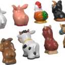 Fisher-Price Little People Toddler Toys Farm Animal Friends 8-Piece Figure Set for Pretend Play Ages 1+ Years