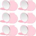 Jetec 12 Pieces Compact Mirrors Bulk Gifts Mini Vintage Pocket Mirrors for Purse Small Portable Folding Round Makeup Stuffs for Travel Daily Use Party Favors Women (Pink)