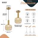 BOKT Modern 2-Pack Glass Pendant Lights Open Amber Ball Ceiling Pendant Lighting Fixture Adjustable Cord Hanging Light Lights Set of Two for Kitchen Island Entryway Dining Room