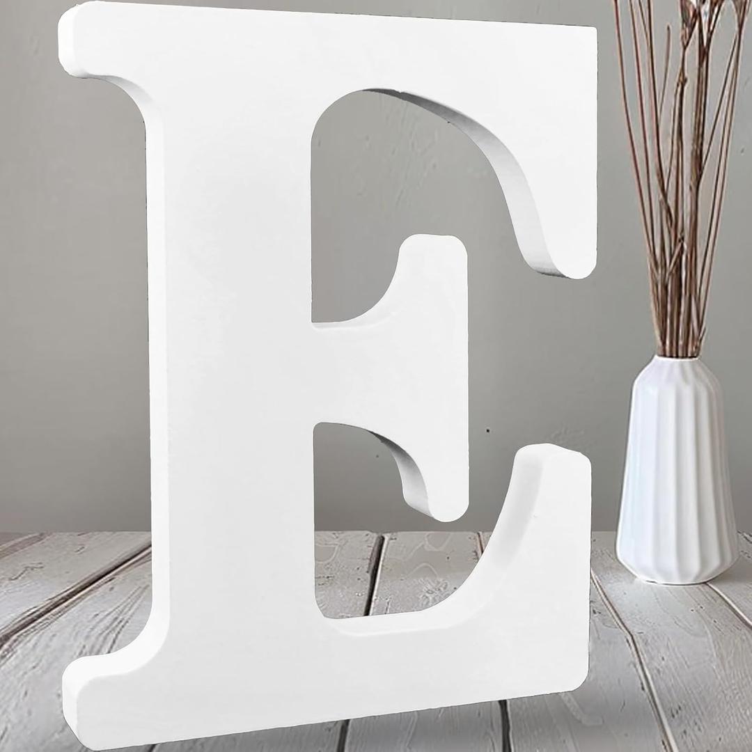 AOCEAN 12 Inch White Big Wood Letters Unfinished Wooden Letters for Wall Decor Decorative Standing Letters Slices Sign Board Decoration for Craft Home Party Projects (E) AOCEAN 12 Inch White Big Wood Letters Unfinished Wooden Letters for Wall Decor Decorative Standing Letters Slices Sign Board Decoration for Craft Home Party Projects (E)