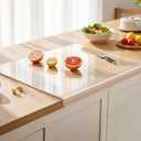 Acrylic Cutting Board with Counter Lip, 17.5x13.5 Inch Clear Cutting Boards for Kitchen Counter, Large Cutting Board Non Slip for Countertop Protector, Apartment Essentials Kitchen Decor Gifts