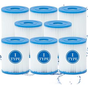 Type I Pool Filter Cartridge, Replacement Filters Cartridge for 58093, for Swimming Pool Filter RX330 Filter Pump, for 300/330 Gal/H Filter Pumps (8 Pack)