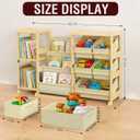 Kids Bookshelf and Toy Storage Organizer with 3-Tier Book Display and Shelves, Kids Toy Organizers and Storage with Bins, Book Shelf for Kids Rooms, Playroom Decor for Toddler Bedroom Nursery