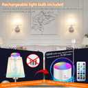 YHCDLAMP Peel and Stick Wall Sconces, No Drilling Stick On Wall Sconce, Wireless Battery Operated Wall Lights, Adhesive Wall Lamp with 10000mAh Battery Bulb for Bedroom Living Room Decor