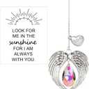 Sympathy Gifts for Loss of Son, Memorial Crystal Angel Wing Suncatcher with Son Heart Charm, Rainbow Prism Pendant, Sympathy Bereavement Gift