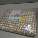 Ruffle Gingham Queen Sheet Set - 4 Piece Taupe Plaid Cotton Bed Sheets Queen Size - 16 Inch Deep Pocket Checkered Ruffled Sheets Farmhouse Decor - Linen-Feel & Breathable