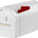 Postal Pro, The Hampton Mailbox, Durable Plastic, Easy to Install, Flag Included, White