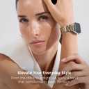 My Pretty Strap - Compatible Apple Watch Band Strap, Stainless Steel Fashion iWatch Replacement Strap- Easy Resizing, No Tool Needed, Fits Most Wrists- Series 1-11, SE and Ultra