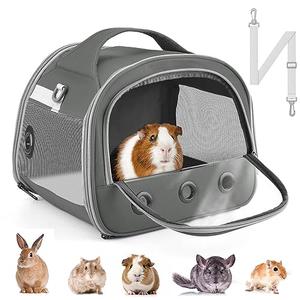 Bissap Guinea Pig Carrier Bag, Portable Small Animal Carrier Pouch for Hamster Chinchilla Rabbit Gerbil Hedgehog Sugar Glider Outgoing Travel Carrying Case - Grey