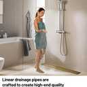 Linear Shower Drain, 304 Stainless Steel with Adjustable Leveling Feet, Hair Strainer,Reversely Install Place to Create an Invisible Floor Drain - Gold -48-Inch