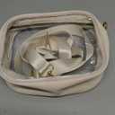 TOBVZOO Clear Bag Stadium Approved, Crossbody Transparent Bag for Concerts Sports Events, Purses for Men & Women (Beige)