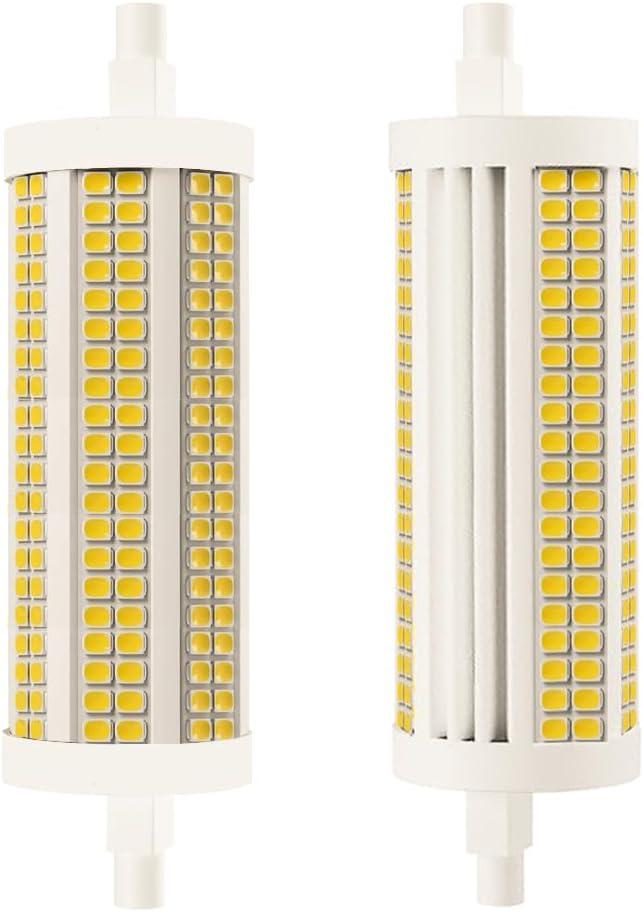 118mm R7S LED Bulb 30W, 300W T3 Halogen Equivalent, 3200 Lumen, Dimmable J Type Linear Double Ended Flood Light, 120V, 4000K Natural White, 2-Pack