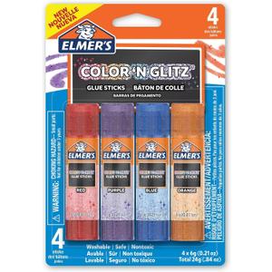 Elmer's Color 'N Glitz Glue Sticks, 0.21gm, Pack of 4 Glue Sticks