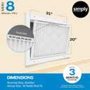 Simply 20x25x1 Air Filter, Merv 8, 6 Pack, For Home AC Furnace & HVAC (Actual Size: 19.75"x24.75"x0.75") DUST, Pet, & Allergy Control