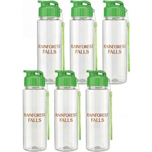 6 Set VBS 2026 Rainforest Falls Themed Plastic Water Bottles and Stickers Kit Water Bottle with Handle Strap Leak Proof Flip Exploring The Nature of God Summer for Vacation Bible School