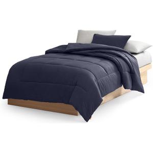 UGG Twin/XL Twin Comforter Set with 1 Pillow Sham, Lightweight Down Alternative Blanket, All Season, Washable & Hypoallergenic Bedding Set for College Apartment or Dorm Essentials, Navy Blue (Lenora)