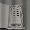 10-Port USB Wall Charger Station with Rapid Charging Auto Detect Technology Safety Guaranteed Family-Sized USB Ports for Multiple Devices Smart Phone Tablet Laptop Computer