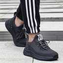 Feethit Mens Slip On Walking Shoes Blade Tennis Shoes Non Slip Running Shoes Lightweight Workout Shoes Breathable Mesh Fashion Sneakers (Black) Size 46