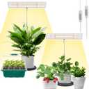 LORDEM Grow Light for Indoor Plant, Full Spectrum LED Plant Light, Height Adjustable Growing Lamp with Auto On/Off Timer 4H/8H/12H, 4 Dimmable Brightness, Ideal for Home Desk Plant Lighting, 2 Pack