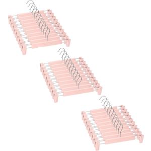 Skirt Hangers，Pants Hangers with Clips，360 ° Swivel Hooks Space Saving Hangersfor Pants, Skirts, Clothes, Jeans (30 Pack, Pink)