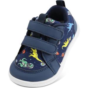 Toddler Boys & Girls Shoes Wide Toe Box Barefoot Kids Canvas Sneakers with Hook-and-Loop, Size 10