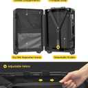 LEVEL8 Zipperless Carry On Suitcase Airline Approved with Aluminum Frame, Hard Shell Luggage with Spinner Wheels, Metal Travel Luggage with Double Tsa Locks, 20 Inch, Black