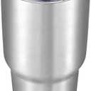 30 oz Tumbler with Lid Stainless Steel Tumblers Vacuum Insulated Cup Reusable Powder Coated Travel Mug Double Wall Leak Proof Portable Cups Keep Cold Drinks for 12 Hours, Stainless, 1 Pack