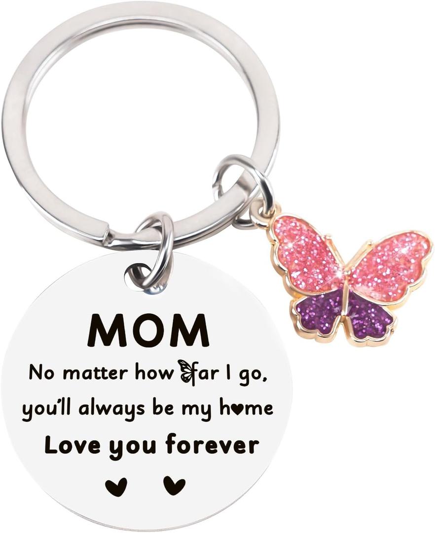 Haukea Mom Birthday Gifts Mother's Day Gifts for Mom from Daughter Son Sunflower Keychain Christmas Gift Mother Keyring