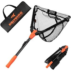 KastKing Pontus Fishing Net, Foldable & Lightweight Landing Net with Built in Length Scale, Strength Aluminum Handle, Fishing Gear and Gift for Men