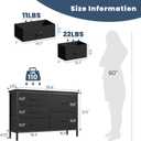 DUMOS TV Stand for Bedroom with 5 Drawers, Storage Chest of Drawers, 11.8"D x 39.4"W x 25.3"H