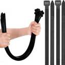 100 Pack 23 inch Extra Long Zip Ties, UV Resistant 200LBS Heavy Duty Professional Self-Locking Black Plastic Large Zip Ties for Cable Straps, Cable Management, Cord Organizer, Indoor and Outdoor