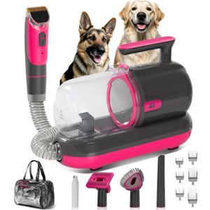 S7 Dog Grooming Vacuum Kit with Nail Grinder,1.5L Dust Cup,Dog Hair Vacuum for Shedding,Grooming Tools for Dogs,Home Cleaning (Black)