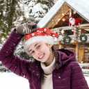 Santa Hat for Adults, Unisex Women Men Velvet Comfort Red Christmas Santa Claus Hats for Xmas Eve New Year Holiday Party Supplies