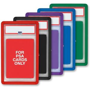 5-Pack PSA Slab Bumpers - Hard TPU Stackable Colored Guards with Precision Fit for Graded Cards (Red, Black, Purple, Blue, Green)