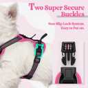 rabbitgoo Dog Harness No Pull with 2 Leash Clips, Adjustable Soft Padded, Reflective Oxford No Choke Pet Vest with Easy Control Handle for Large Dogs, Black & Hot Pink, XS