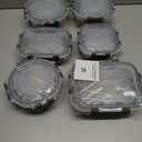 MFY 12-Pack Glass Storage Containers with Lids, Glass Meal Prep Containers Set, Airtight Lunch Containers with Lids, Microwave, Oven, Freezer and Dishwasher Safe, Gray (Grey)