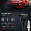 4PCS UF652 Ignition Coils & 93815 Double Iridium Spark Plug Compatible with Hyundai Accent Veloster 2012-2020, Kia Rio Soul 2012-2019 Replace# 273012B100 C1803 5C1860 GN10634