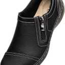 Gloryjoy Women's Comfortable & Lightweight Leather Loafers Cute Slip On Dress Shoes for Women Business Casual Office Work Shoes Everyday Walking Flats, Black, 8.5 M US
